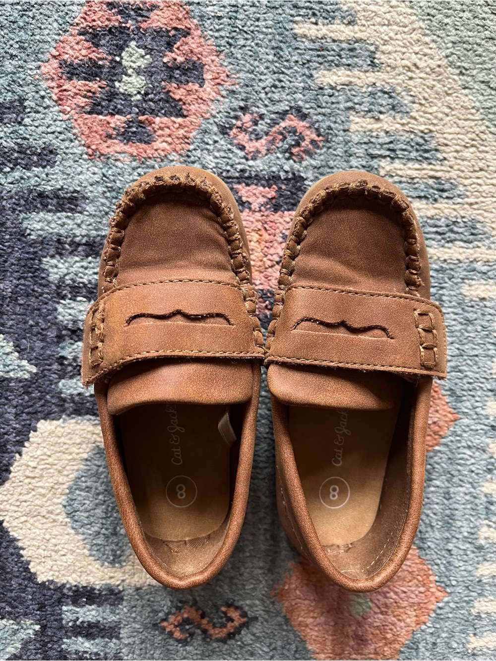Cat & Jack Brown Suede Kids Loafers - Size 8
